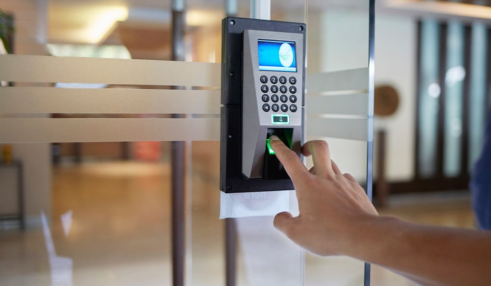 Access control keypad with fingerprint reader